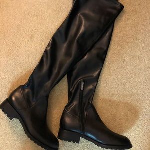 Sam Edelman Over the Knee Black Leather Boots NWT